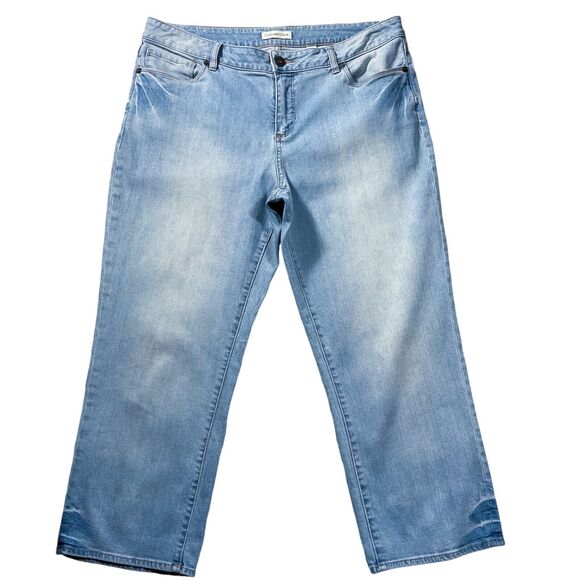 Coldwater Creek Womens Jeans size 14 Light Wash Capris Cropped Straight Stretch - Picture 1 of 11